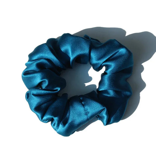 The ClioLuxe CloudSilk Scrunchie - Peacock Blue