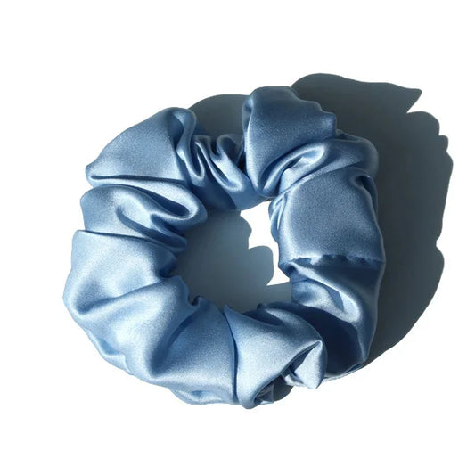 The ClioLuxe CloudSilk Scrunchie - Cloud Blue