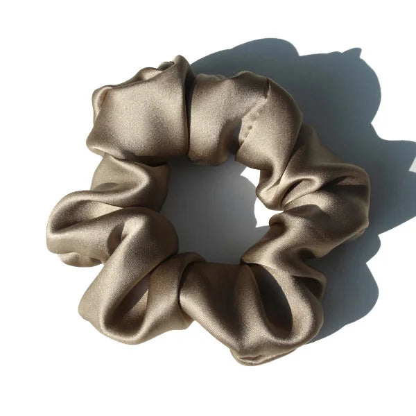 The ClioLuxe CloudSilk Scrunchie - Khaki