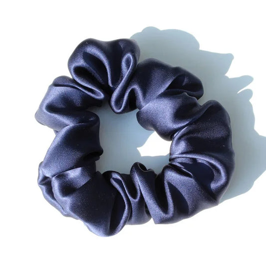 The ClioLuxe CloudSilk Scrunchie - Navy