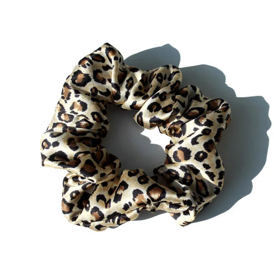 The ClioLuxe CloudSilk Scrunchie - Leopard