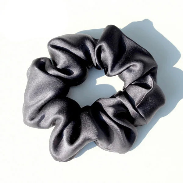 The ClioLuxe CloudSilk  Scrunchie - Charcoal