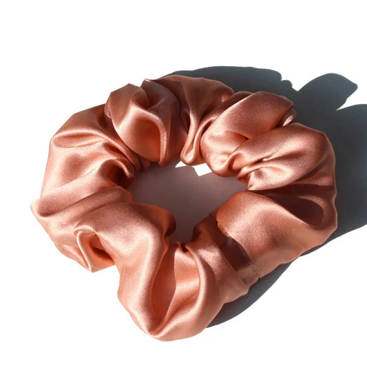 The ClioLuxe CloudSilk Scrunchie - Golden Peach